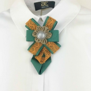 Neck tie bow shirt blouse brooche by axelles
