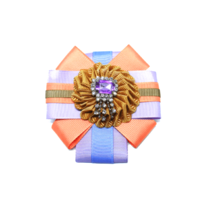Designer Bow Tie Brooch in Lavender-Blue and Coral ACC_32C_color_01_brooch_02