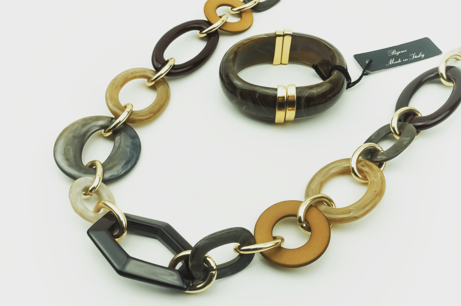 Stylish chain necklace, bracelet, clips earrings, set, present, gift,buy online, kopen www.axelles-fashion.com