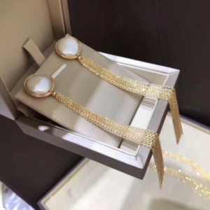 Tassel 14K gold earrings with fresh water pearl buy exclusive www.axelles-fashion.com ref KDHE00056