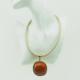 Luxe necklace, gold plated,brown-orange,large,stone,wood, Axelles Fashion